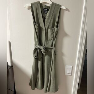 DKNY Green Sleeveless Dress